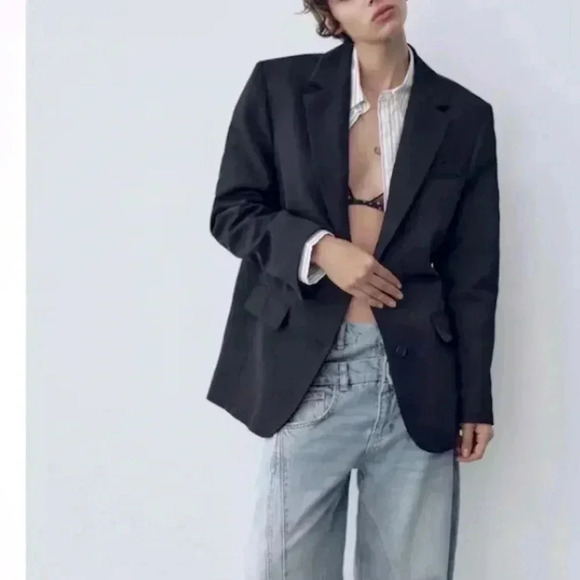 - Zara Black Mens and women’s Blazer 2 button lined pockets size XS - Picture 1 of 12